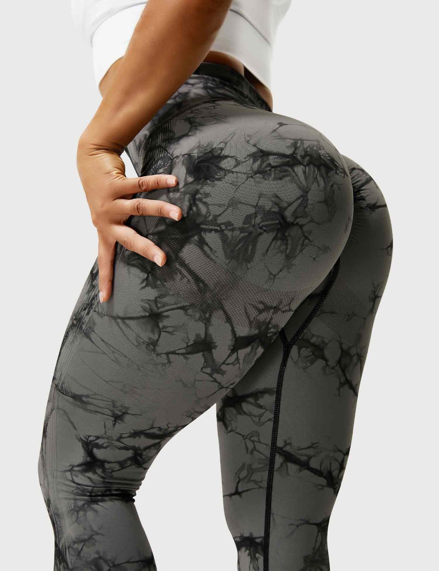 Aimy | Tie Dye Legging Mörkgrå