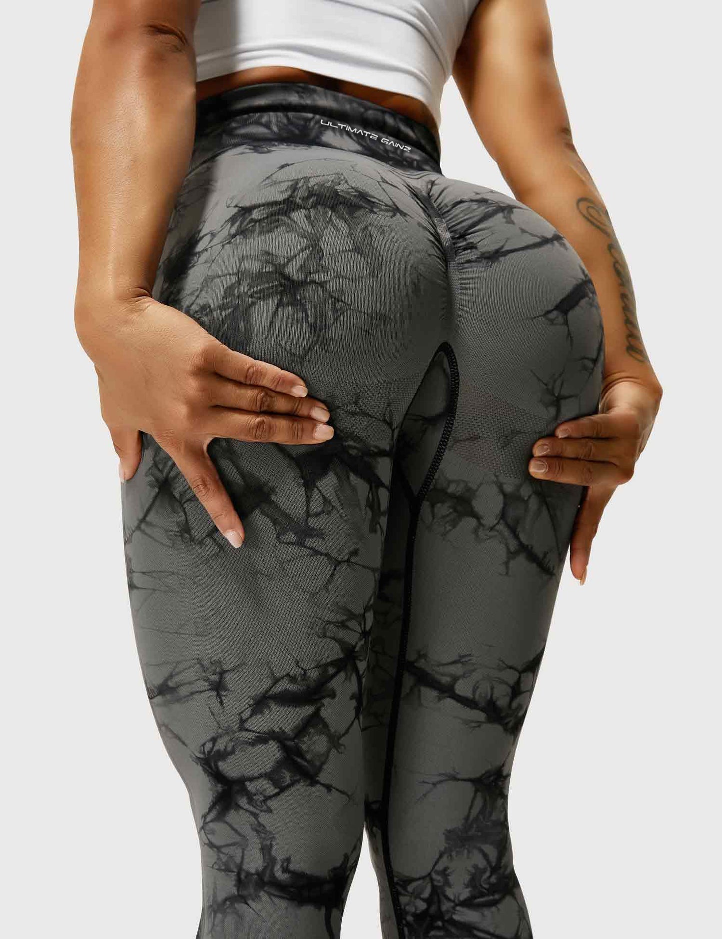 Aimy | Tie Dye Legging Mörkgrå