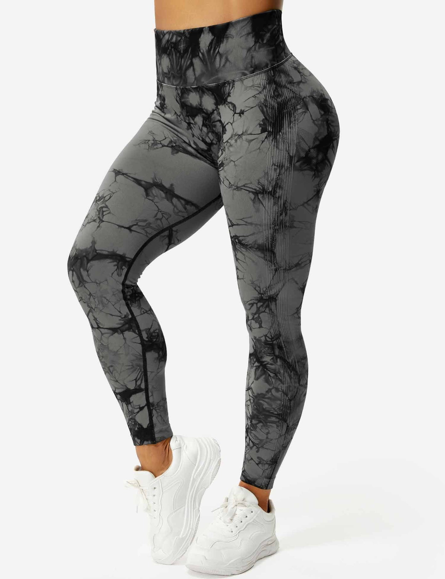Aimy | Tie Dye Legging Mörkgrå